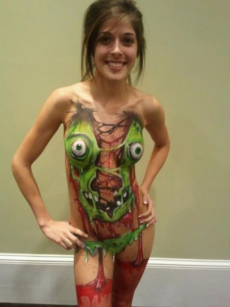 The coolest zombie body paint you’ll ever see