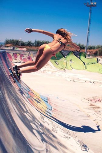 Sexy skateboarder girl