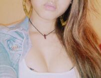 Blonde blue contacts big boobs hoops and a